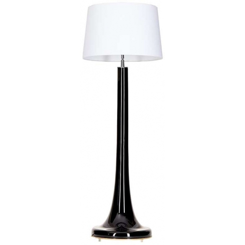 Stylowa Lampa podłogowa z abażurem Zürich Black Biała 4Concepts do salonu i sypialni.
