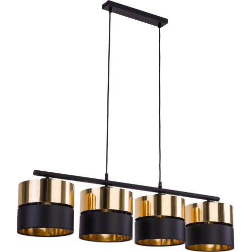 Hilton IV gold&amp;black pendant lamp with 4 lights TK Lighting