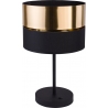 Stylowa Lampa stołowa z abażurem Hilton złoty/czarny TK Lighting do sypialni.