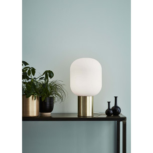 Brooklyn 44 white&brushed brass glass table lamp Markslojd