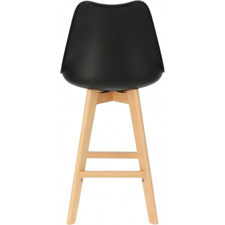 Norden Wood Low 64 black scandinavian bar chair with wooden legs Intesi