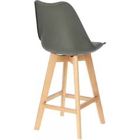 Norden Wood Low 64 dark grey scandinavian bar chair with wooden legs Intesi