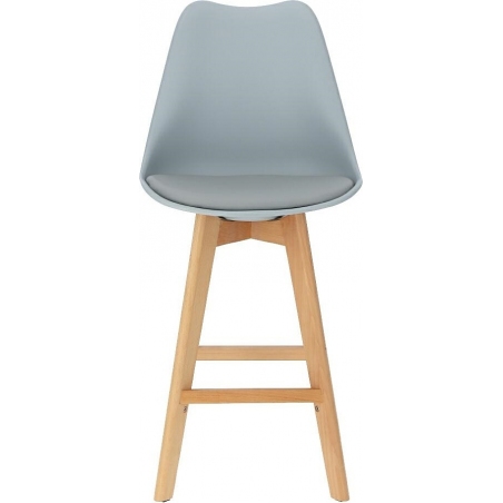 Norden Wood Low 64 grey scandinavian bar chair with wooden legs Intesi