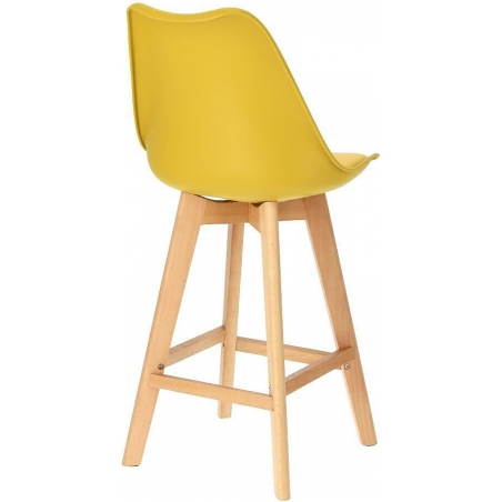 Norden Wood Low 64 yellow scandinavian bar chair with wooden legs Intesi