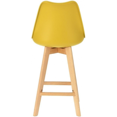 Norden Wood Low 64 yellow scandinavian bar chair with wooden legs Intesi