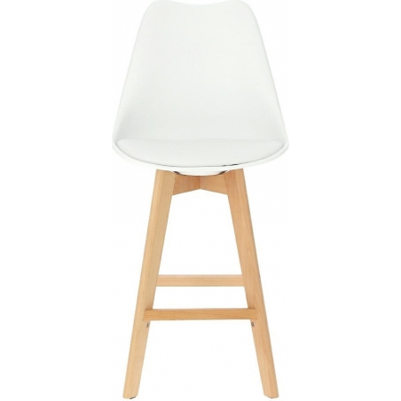 Norden Wood Low 64 white bar chair with wooden legs Intesi