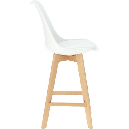 Norden Wood Low 64 white bar chair with wooden legs Intesi