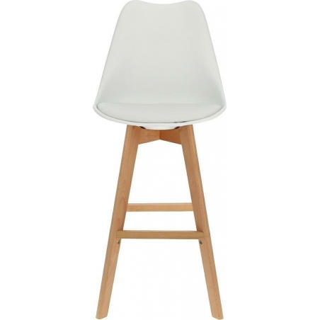 Norden Wood High 80 white scandinavian bar chair with wooden legs Intesi