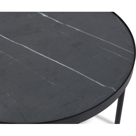 Tre 90 marble&amp;black round coffee table Nordifra