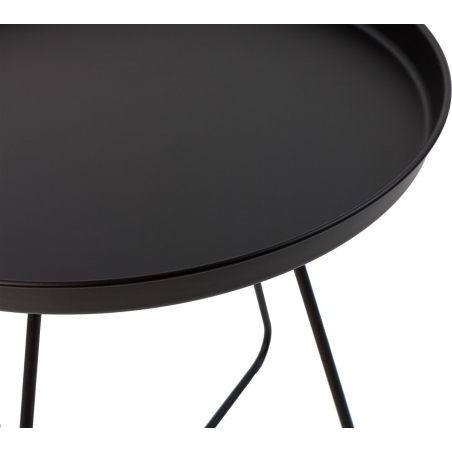 Rod 42 black round tray coffee table Nordifra