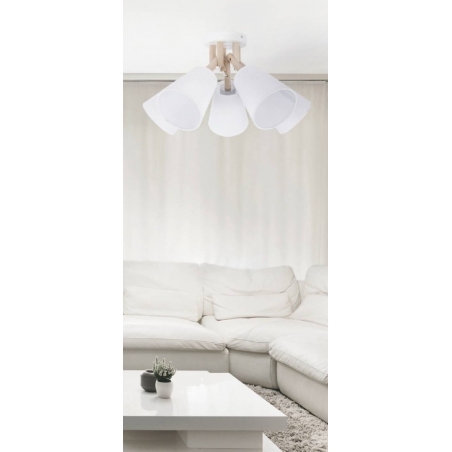Vaio III white semi flush ceiling light with 3 shades TK Lighting
