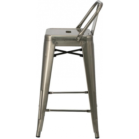 Designerskie Metalowe krzesło barowe z oparciem Paris Back Short 66 Metaliczne D2.Design do kuchni.