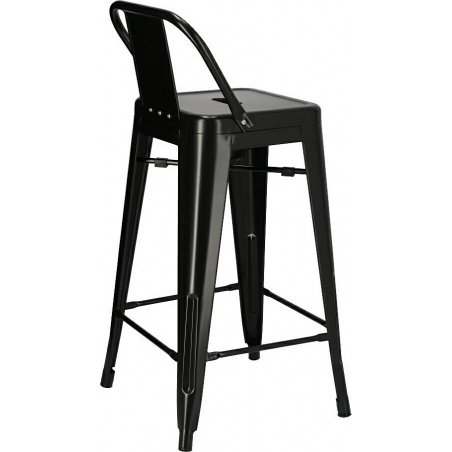 Paris Back Short 66 black metal bar stool with backrest D2.Design