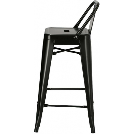 Paris Back Short 66 black metal bar stool with backrest D2.Design