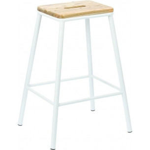 Seattle 66 white wooden bar stool Intesi