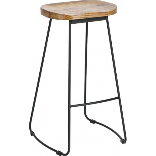 Cazas 74 wooden bar stool with black base Intesi