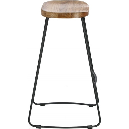 Cazas 74 wooden bar stool with black base Intesi