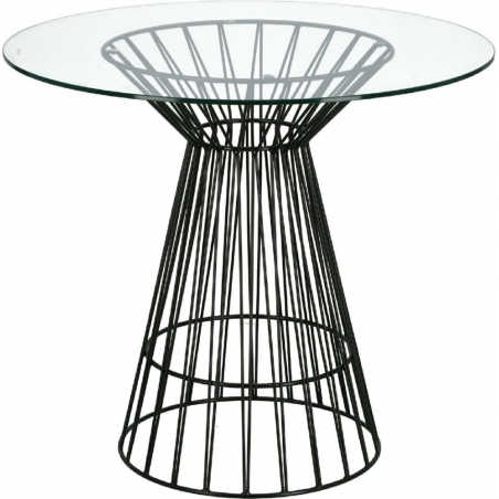 Cage 80 transprent&amp;black round glass dining table D2.Design