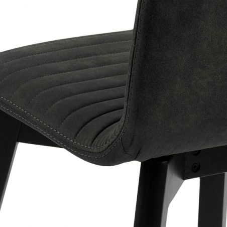 Modne Krzesło drewniane tapicerowane Arosa czarne Actona do jadalni, salonu i kuchni.