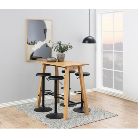 Finch Velvet dark grey swivel bar stool with black leg Actona