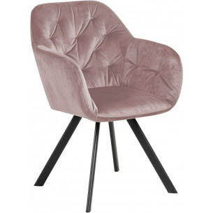 Lola pink velvet chair with armrests Actona