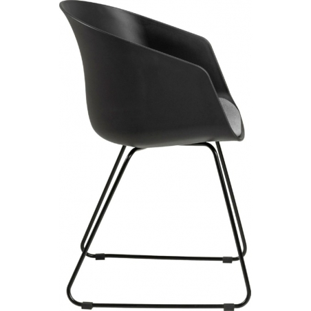 Moon black plastic chair with armrests Actona