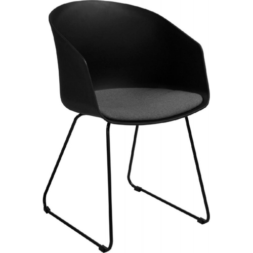 Moon black plastic chair with armrests Actona