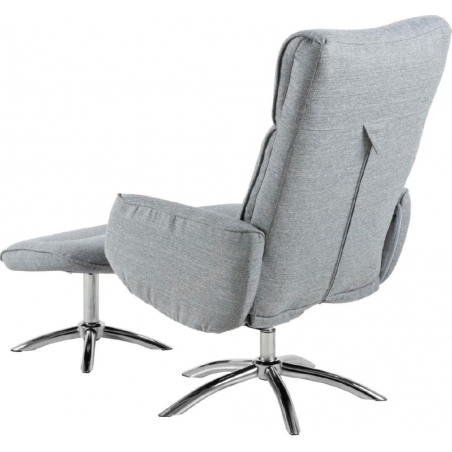 Westfield light grey swivel upholstered armchair with footrest Actona
