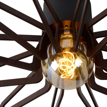 Zidane 45 dark wood wooden ceiling lamp Lucide