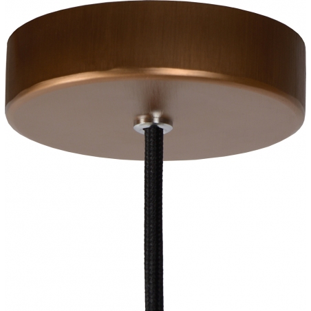 Zino 10 amber glass&amp;copper glass pendant lamp Lucide