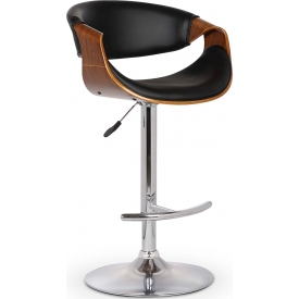 H-100 black&amp;walnut adjustable bar stool with backrest Halmar
