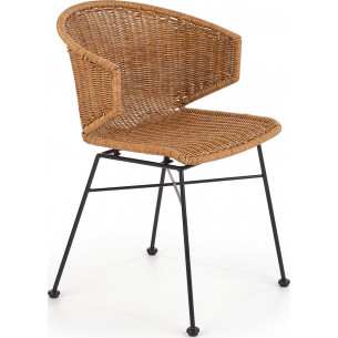 K407 brown boho rattan chair Halmar