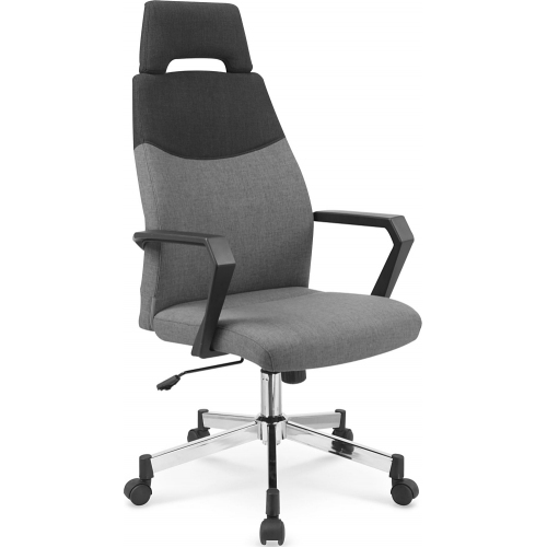 Olaf grey upholstered office chair with headrest Halmar