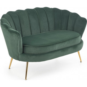 Amorinito Velvet dark green shell sofa with gold legs Halmar