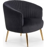 Crown black velvet armchair with gold legs Halmar