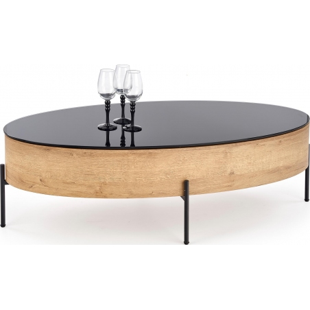 Zenga 120x60 black glass coffee table Halmar