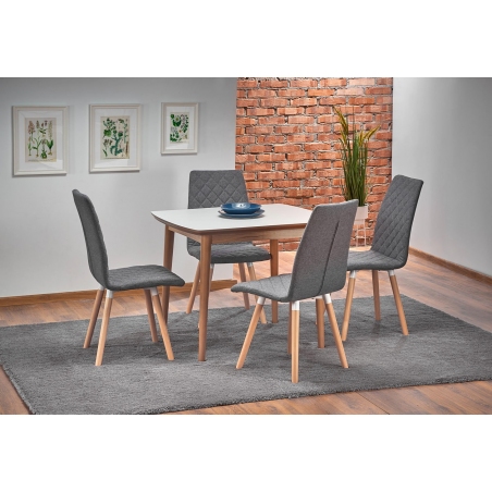 Barret 90x80 white&amp;lefkas oak scandinavian extending dining table Halmar