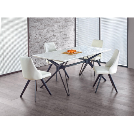 Stylowy Stół prostokątny Pascal 160x90 Biały Halmar do kuchni, restauracji lub kawiarni.