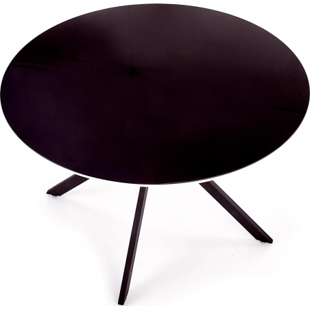 Avelar 120 black round glass dining table Halmar