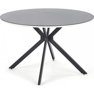 Avelar 120 black round glass dining table Halmar