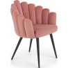 K410 pink velvet chair with armrests Halmar