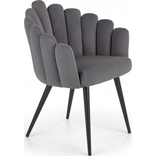 K410 grey velvet chair with armrests Halmar