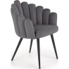 K410 grey velvet chair with armrests Halmar