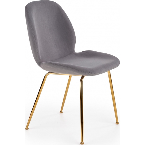K381 grey velvet chair with gold legs Halmar