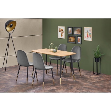 Tripolis 120x70 gold oak&amp;black rectangular dining table Halmar