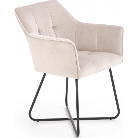 K377 beige velvet chair with armrests Halmar