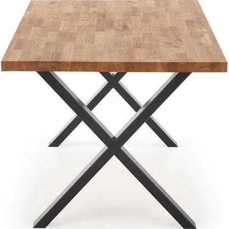 Apex 160x90 black&amp;oak wooden dining table Halmar