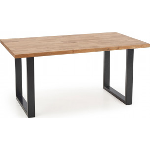 Radus 160x90 black&amp;oak wooden dining table Halmar