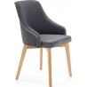 Toledo II graphite upholstered chair with wooden legs Halmar