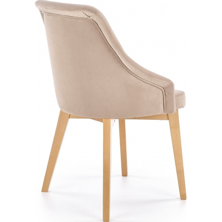 Toledo II beige upholstered chair with wooden legs Halmar